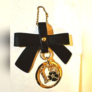 Purse bookbag bow with heart flower charms decoration